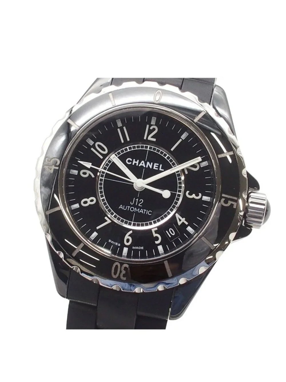 Chanel 38 Black Ceramic SS Rubber Watch Automatic